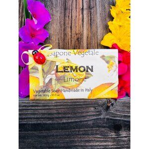 Lemon Vegetable Relaxing Soothing Handmade Soap Bar Imported, Italy 10.5oz/300g